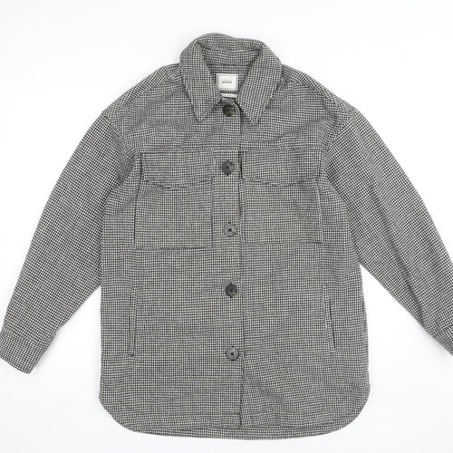 Pimkie Men's Check Jacket - Black, Medium, Collared