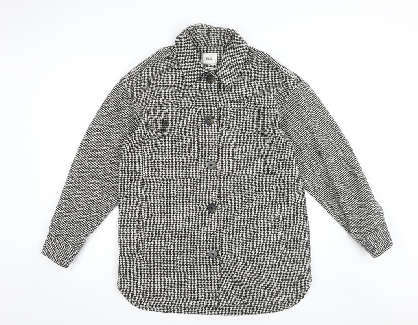 Pimkie Men's Check Jacket - Black, Medium, Collared