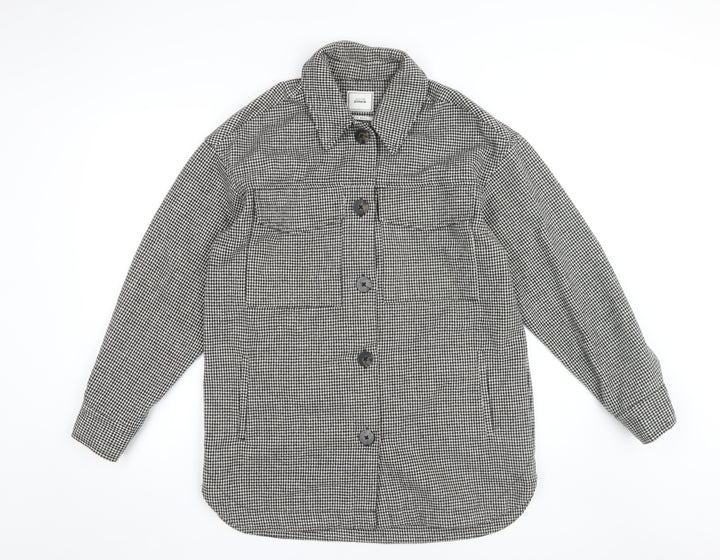 Pimkie Men's Check Jacket - Black, Medium, Collared