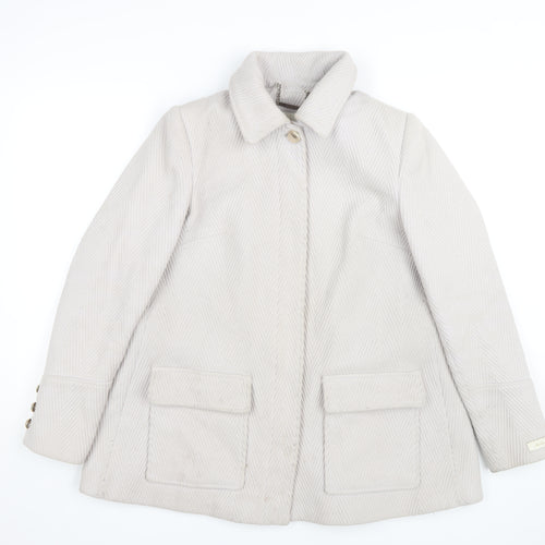 Ted Baker Women's Beige Classic Wool Overcoat Size 10