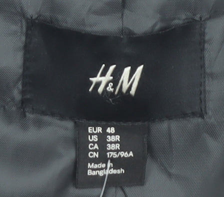 H&M Men's Grey Blazer 38R Regular Fit Formal