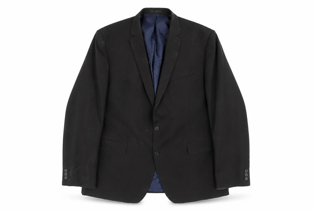Front view of Scott & Taylor Men's Black Blazer, 48, Formal Jacket