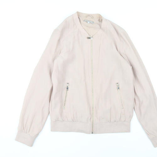 Debenhams Women's Beige Bomber Jacket Size 12