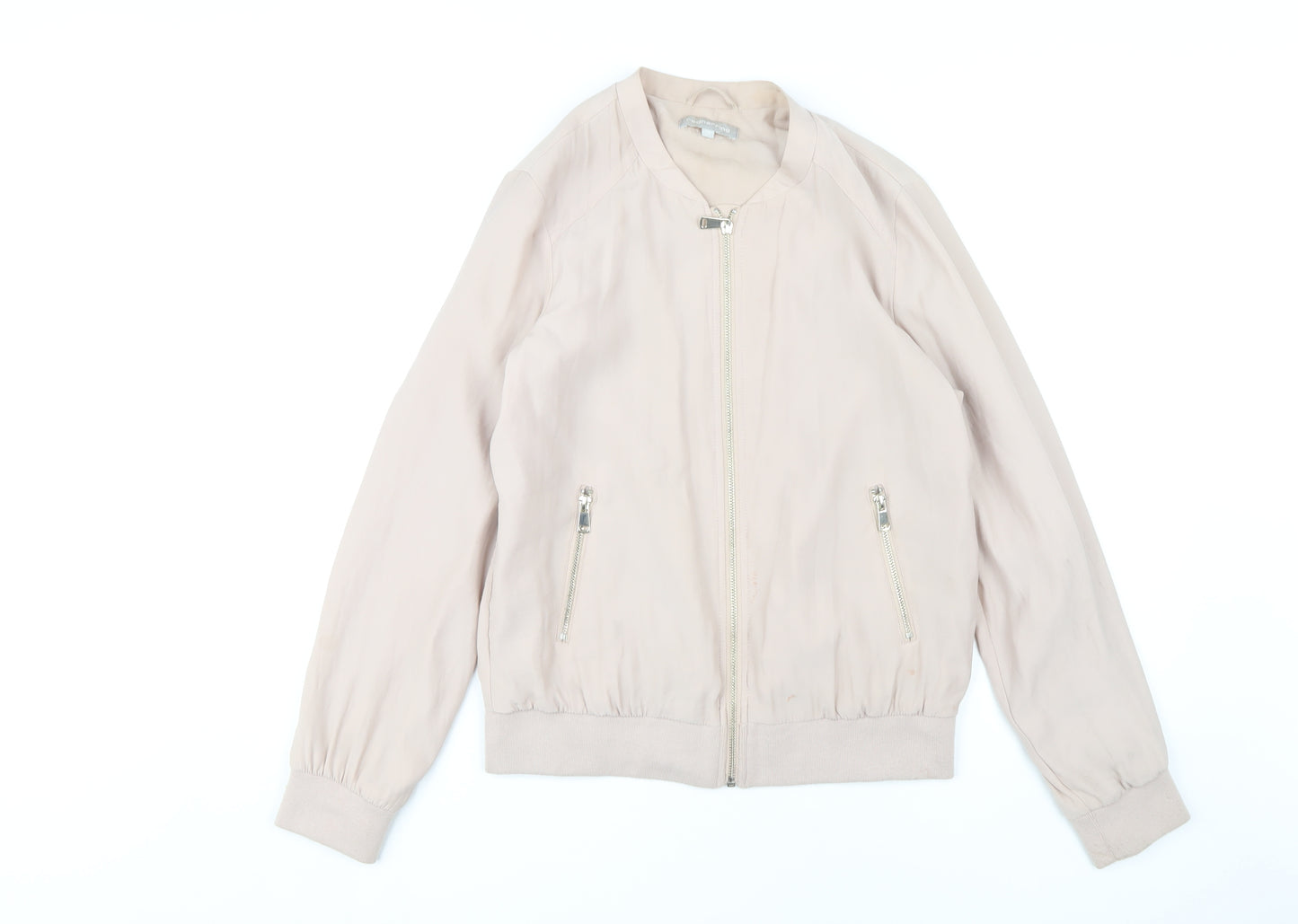 Debenhams Women's Beige Bomber Jacket Size 12