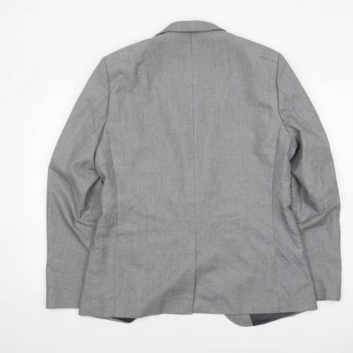 River Island Grey Men's Blazer, UK 44R, Formal Check