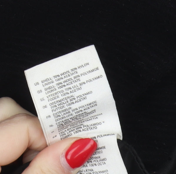 H&M Women's Black Wool Pea Coat Size 6