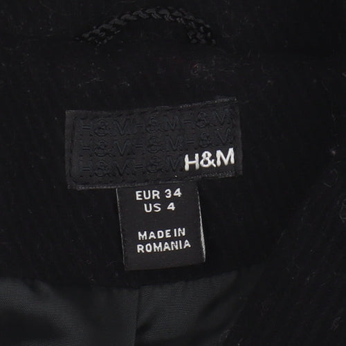 H&M Women's Black Wool Pea Coat Size 6