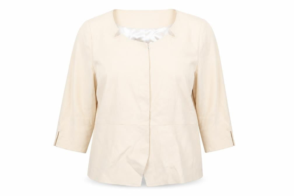 Front view of Per Una Speziale Women’s Beige Suit Jacket, size UK 18
