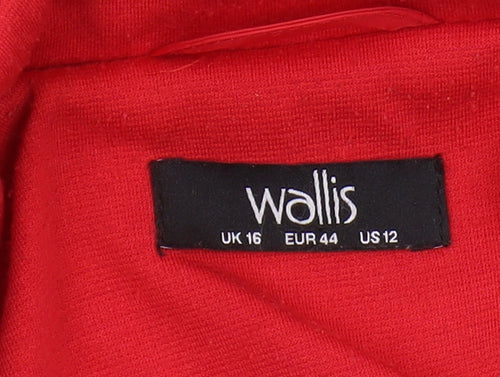Wallis Women's Red Blazer Size 16 Classic Style