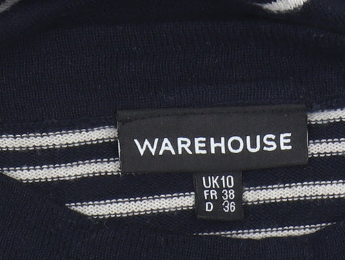 Warehouse Women's Black Striped Pullover Jumper Size 10