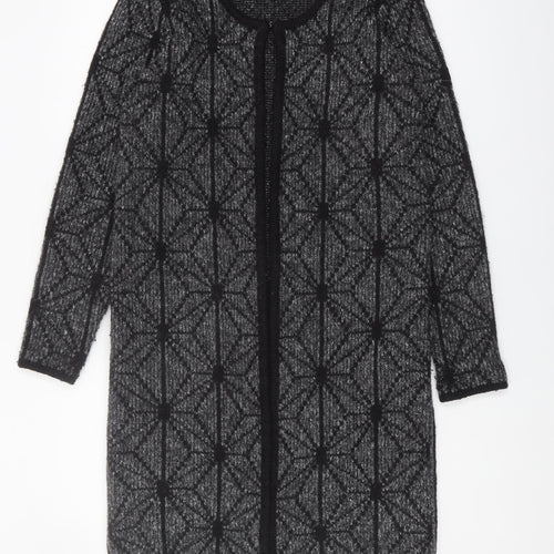 Steps Women’s Black Cardigan Geometric Knit M