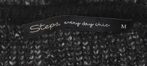 Steps Women’s Black Cardigan Geometric Knit M