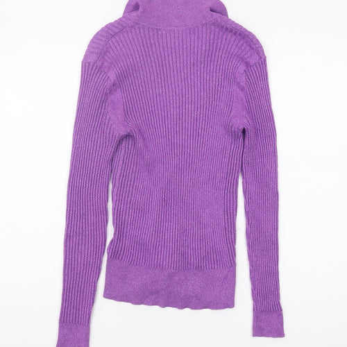 Marks and Spencer Women's Purple Collared Pullover Jumper Size 12
