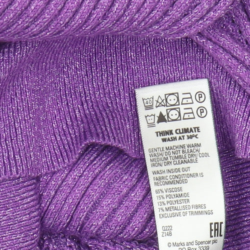 Marks and Spencer Women's Purple Collared Pullover Jumper Size 12