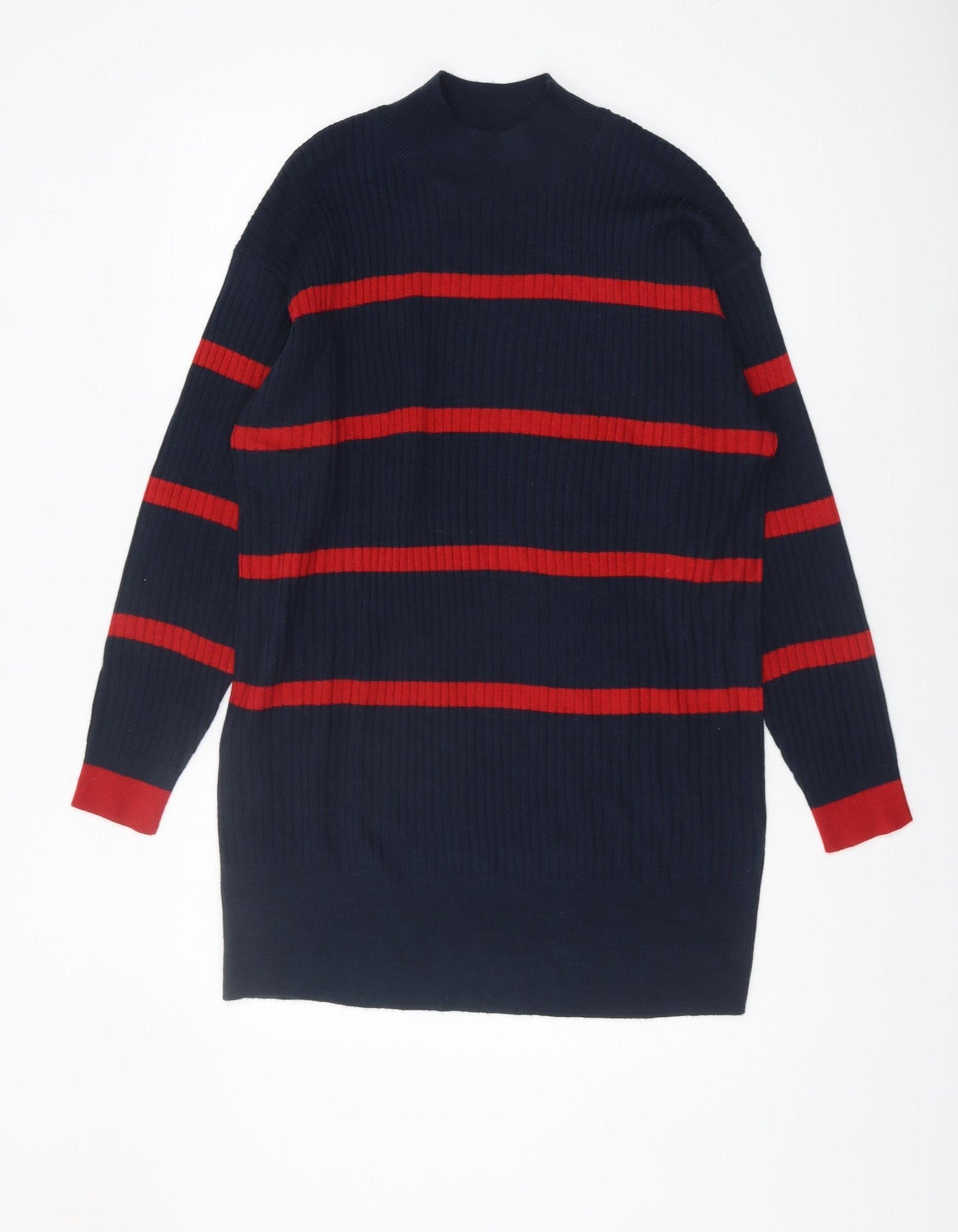 Marks and Spencer Women's Black Striped Pullover Jumper M