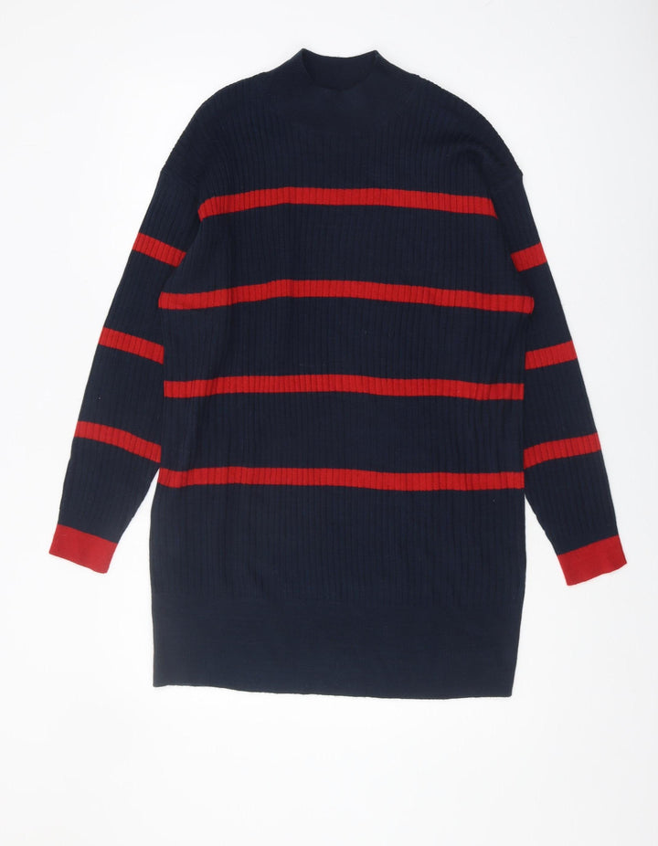 Marks and Spencer Women's Black Striped Pullover Jumper M