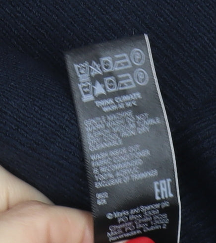 Marks and Spencer Women's Black Striped Pullover Jumper M