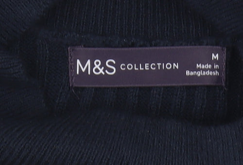 Marks and Spencer Women's Black Striped Pullover Jumper M