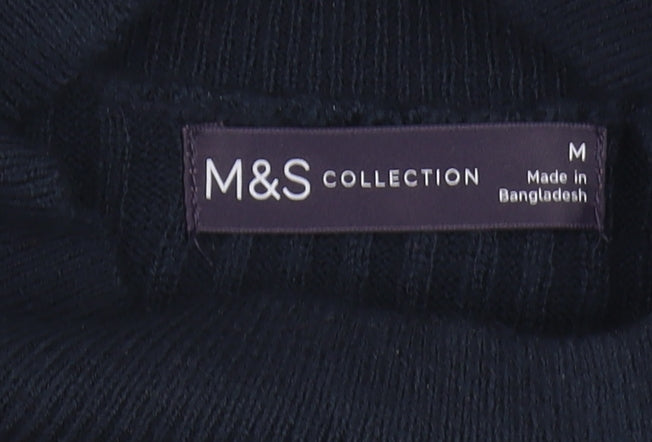 Marks and Spencer Women's Black Striped Pullover Jumper M