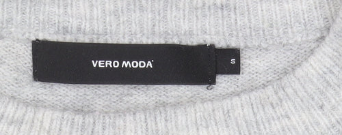 Vero Moda Women's Grey & Yellow Pullover Jumper, Size S