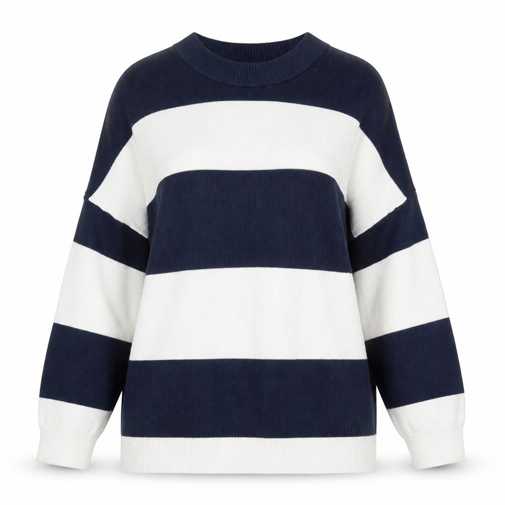 Front view of bpc Women's Blue Striped jumper M