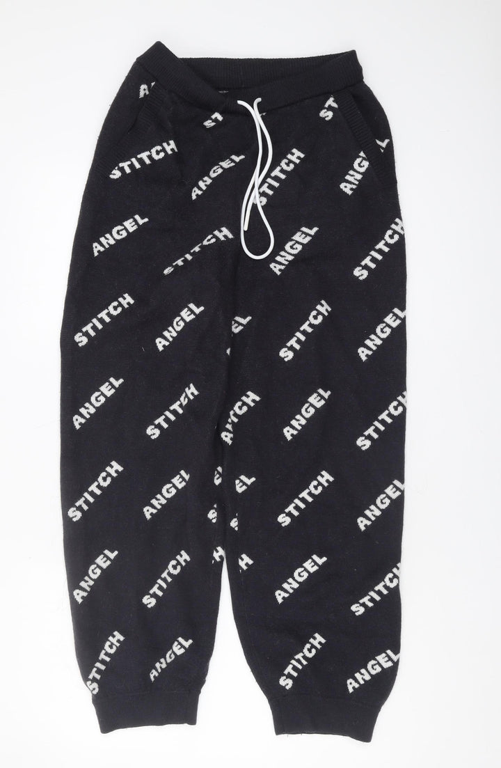 Disney Unisex Black Joggers S - Stitch & Angel