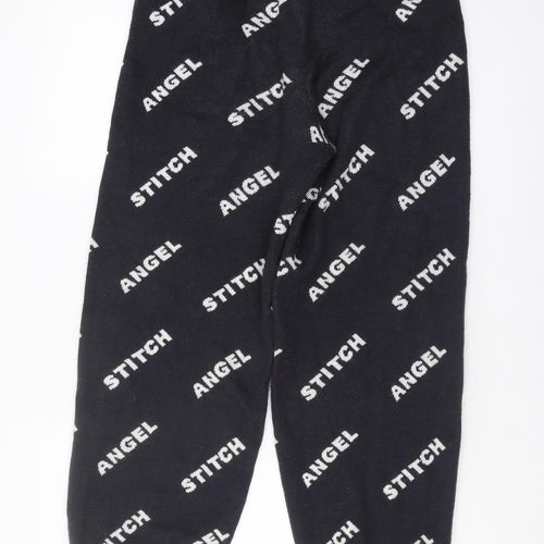 Disney Unisex Black Joggers S - Stitch & Angel