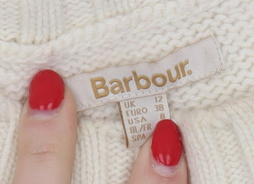 Barbour Women's Ivory Fair Isle Pullover Jumper Size 12