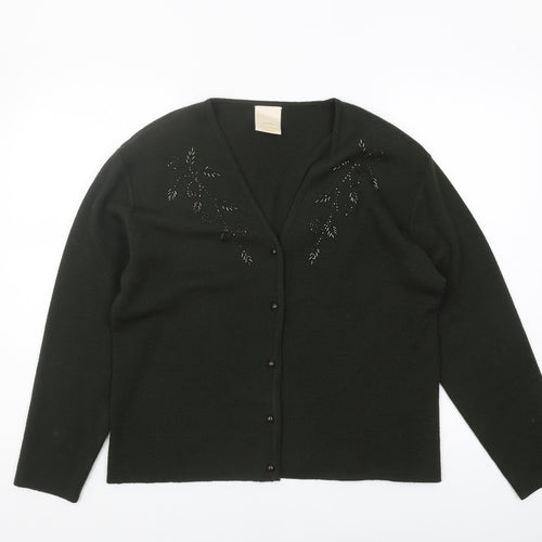 Eastex Women's Green V-Neck Cardigan L
