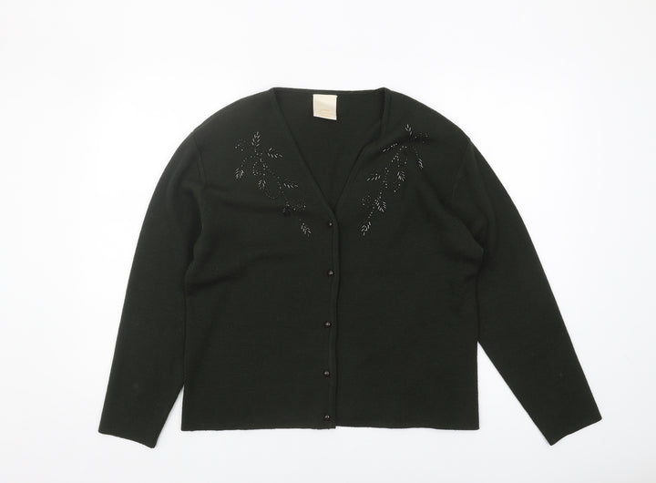 Eastex Women's Green V-Neck Cardigan L
