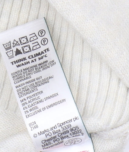 Marks and Spencer Women's Ivory Sequin Jumper - S