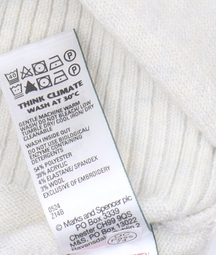 Marks and Spencer Women's Ivory Sequin Jumper - S