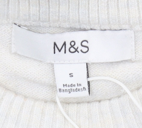 Marks and Spencer Women's Ivory Sequin Jumper - S