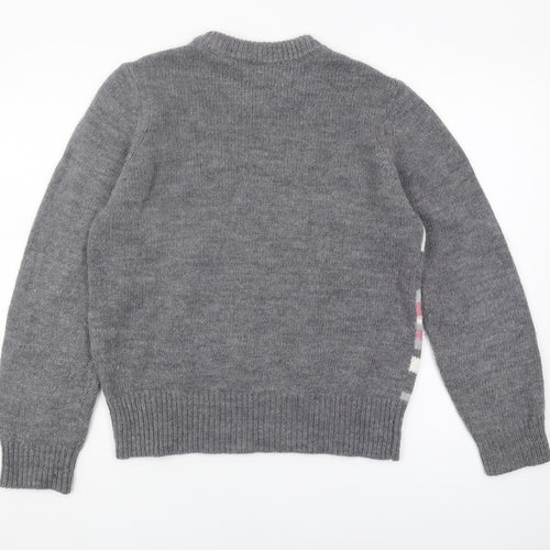 Cotswold Collections Women's Grey Striped Pullover Jumper M