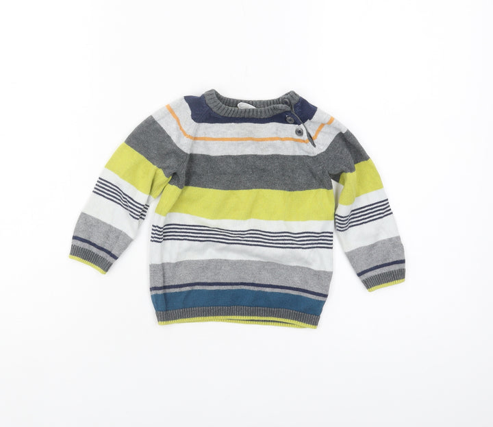 H&M Unisex Baby Multicoloured Striped Pullover Jumper Size 56