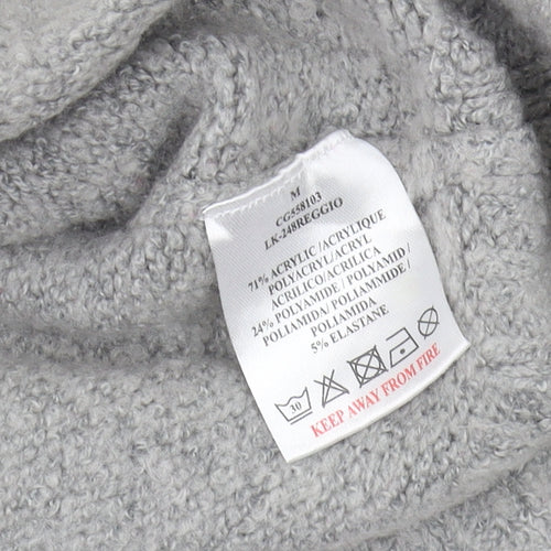 Brave Soul Women's Roll Neck Pullover Jumper, M, Black/Grey