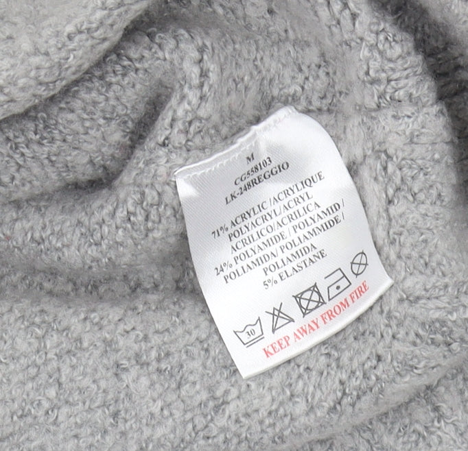 Brave Soul Women's Roll Neck Pullover Jumper, M, Black/Grey