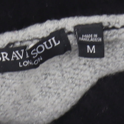 Brave Soul Women's Roll Neck Pullover Jumper, M, Black/Grey