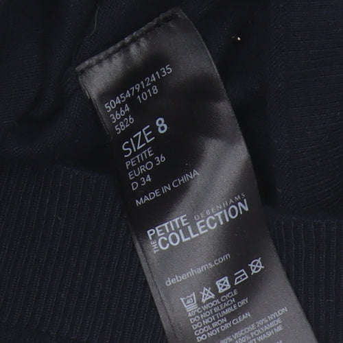 Debenhams Women's Black Pullover Jumper Size 8 Petite