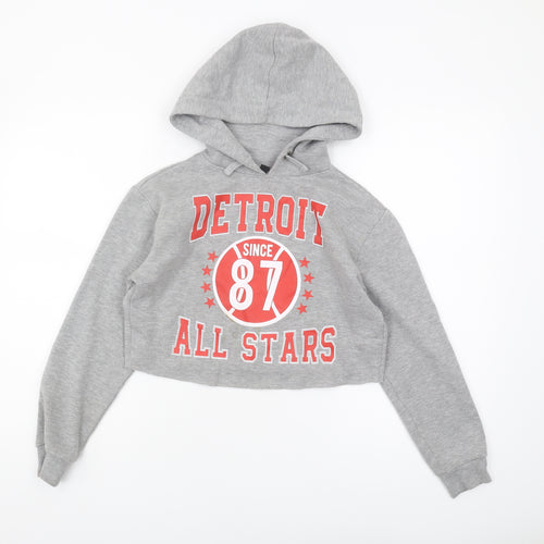 New Look Girls Grey Pullover Hoodie 146 Sports Style