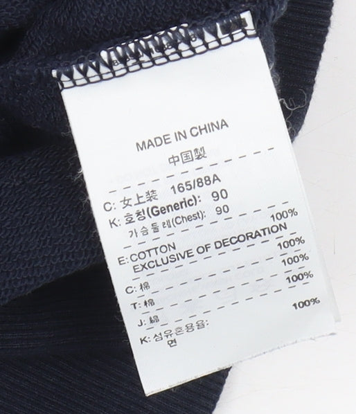 Nike Women's Blue Cotton Logo Pullover Sweatshirt L