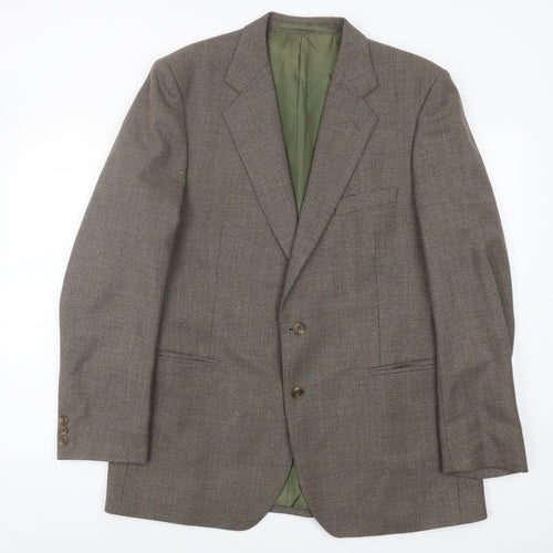 Steegan Men's Brown Check Wool Blazer 42R Regular Fit