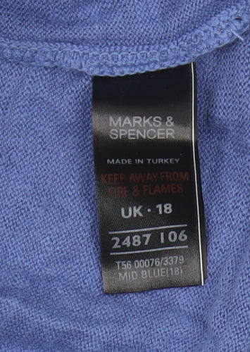 Marks and Spencer Women’s Blue Open-Knit Cardigan