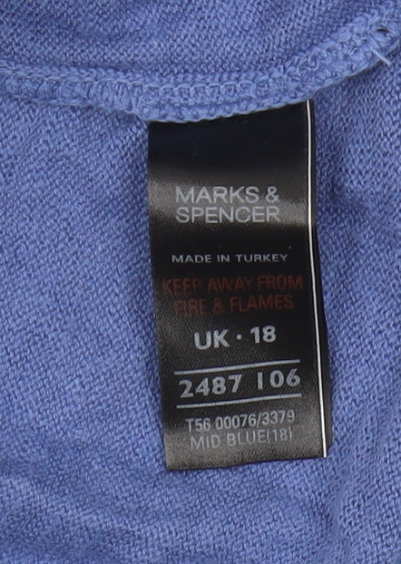 Marks and Spencer Women’s Blue Open-Knit Cardigan