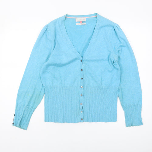 John Lewis Women's Blue V-Neck Cardigan Size 16