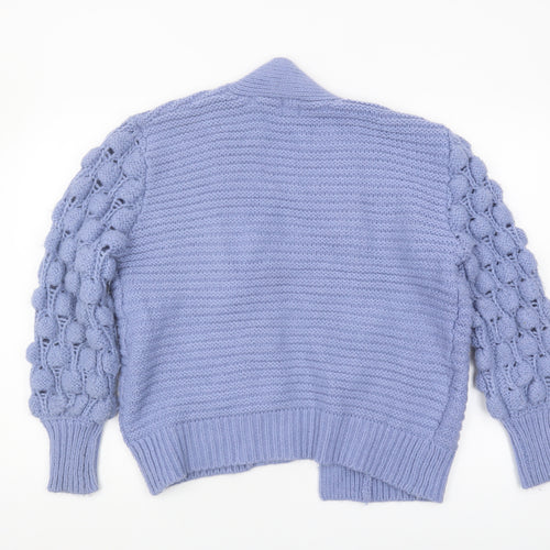 River Island Women's Blue Cardigan XS, Open-Knit