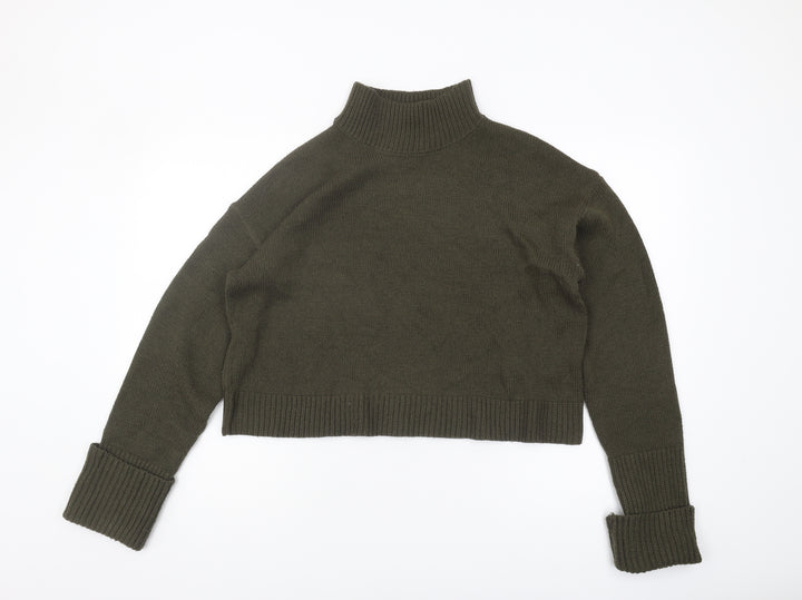 Brave Soul Women's Green Roll Neck Pullover Jumper M
