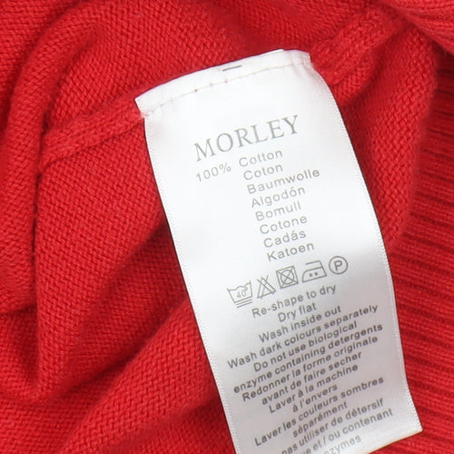Morley Men's Red Cotton Pullover Jumper, Size L