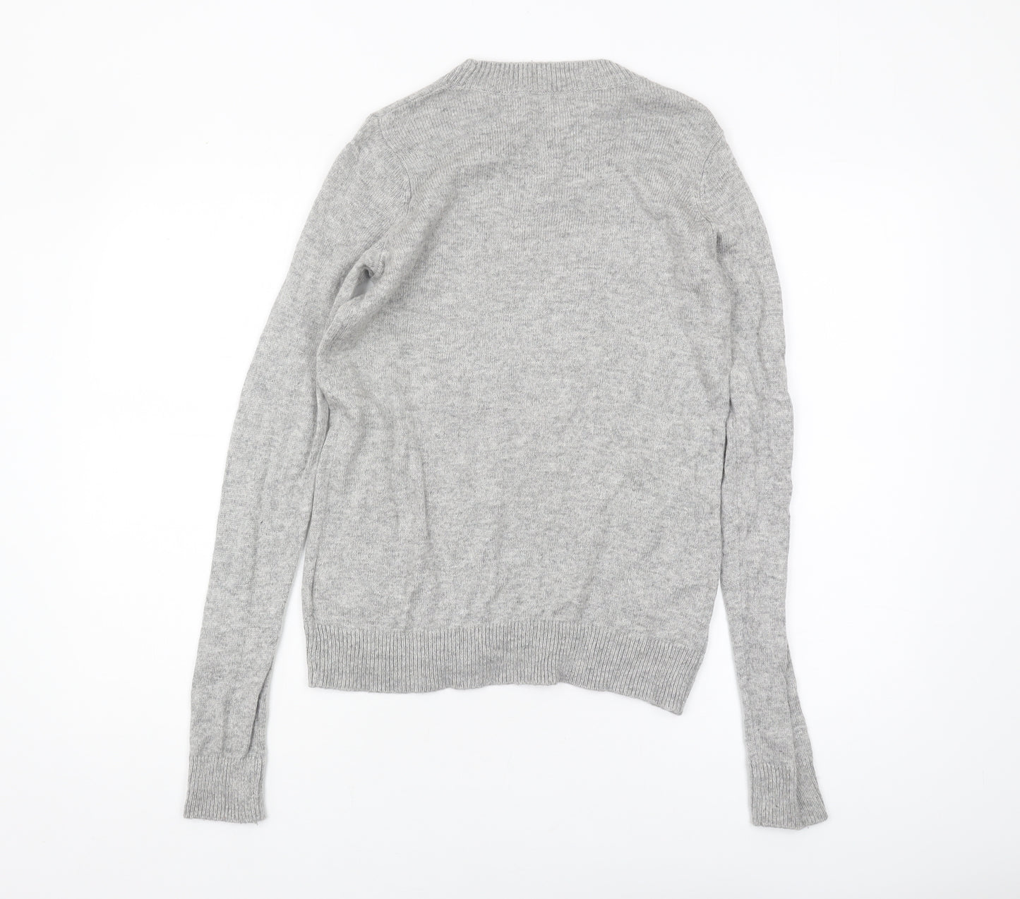 H&M Women's Grey Sequin Dog Christmas Jumper XS