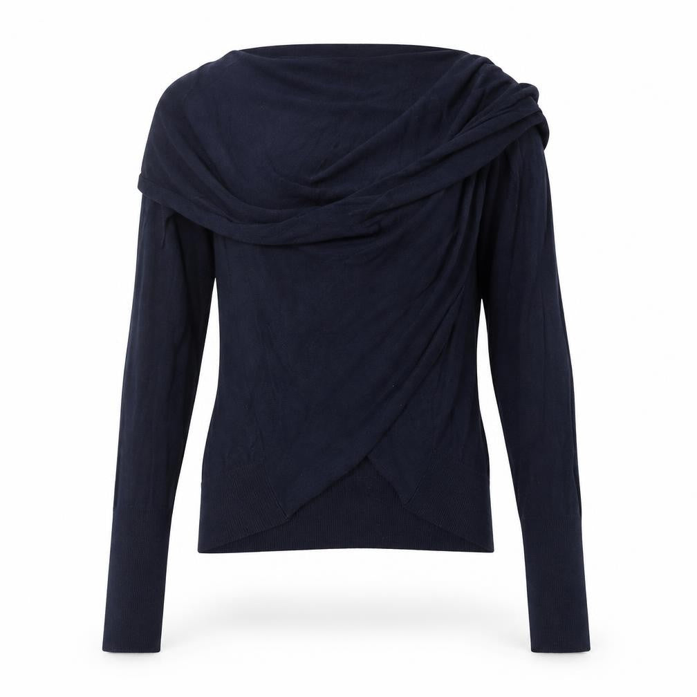 Front view of Warehouse Women's Blue Long Sleeve Jumper, size 8
